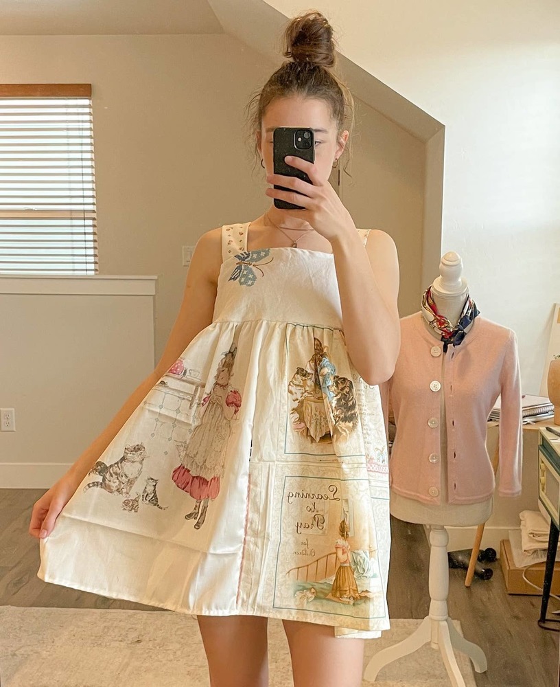 Handmade patchwork dress-Small - Picture 4 of 4